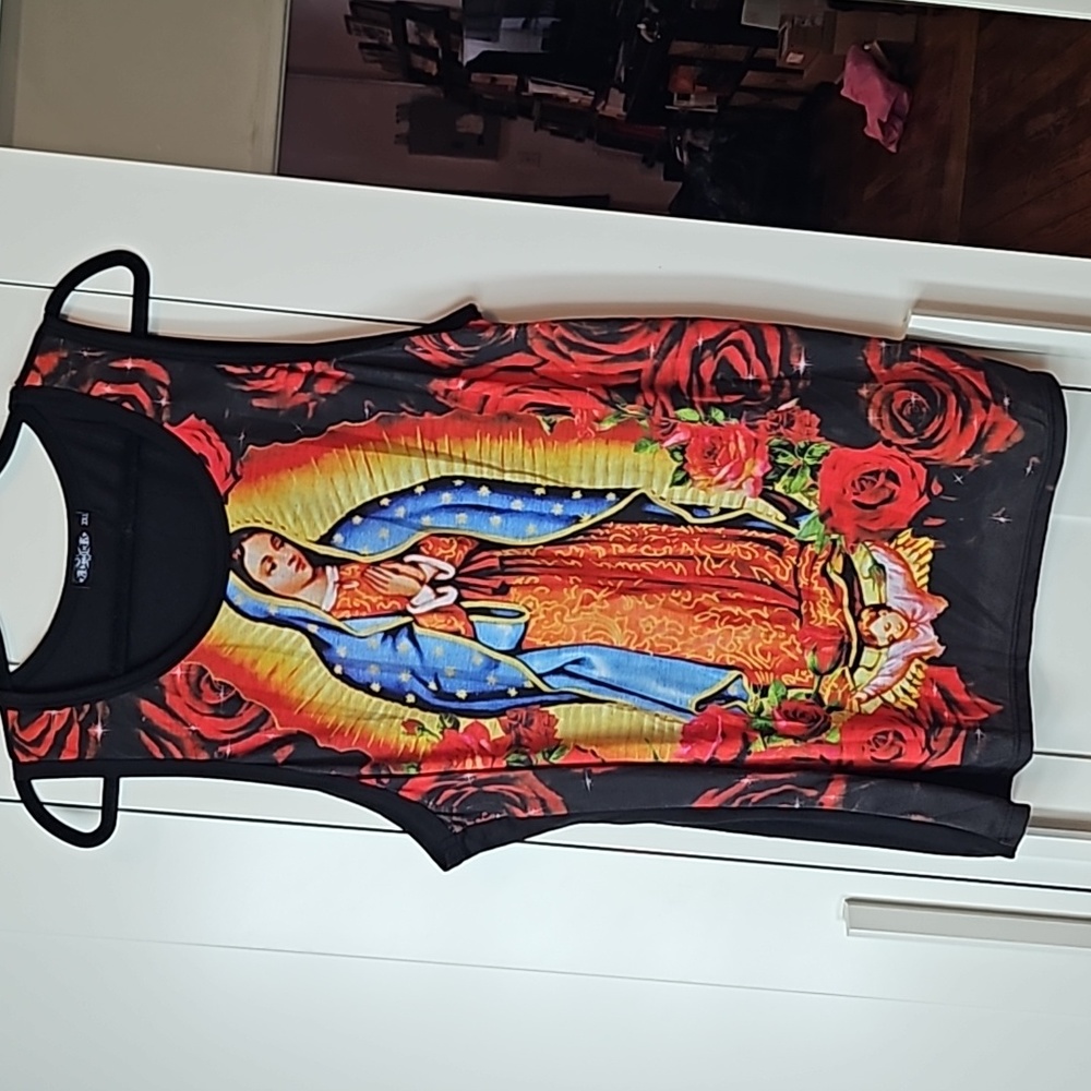 Konflic Our Lady of Guadalupe Virgin Mary Tank Size 2XL NWOT